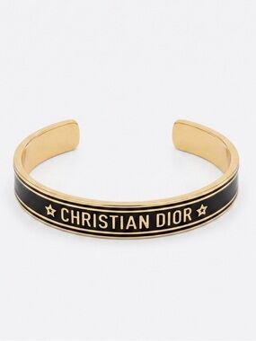 Black and Gold Logo Cuff Bracelet